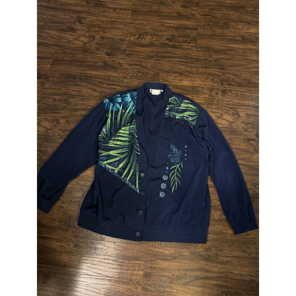 Vtg City Girl by Nancy Bolen Tropical Beach Jacket Cruise Wear Sz:14